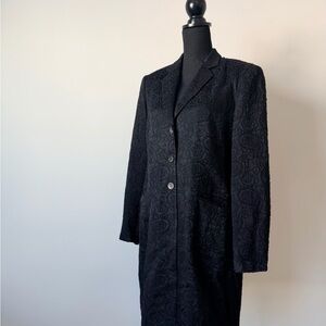 Tahari Charcoal Lace-Patterned Blazer